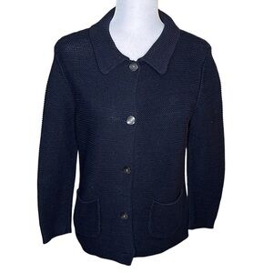 Ann Taylor button front navy blue cardigan